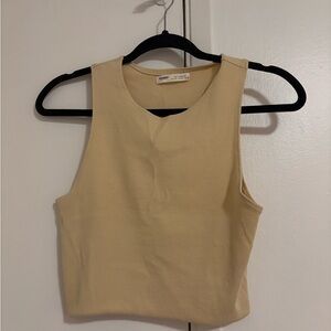 Pull&Bear Beige Crop Top